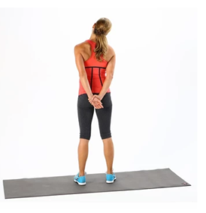 Behind the back neck stretch